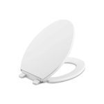 Kohler 20110-0 Brevia Elongated Toilet Seat with Grip-Tight Bumpers, Quiet Close, Attach Hardware, Quick-Release Hinges, White