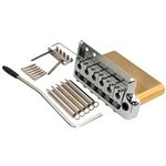 Musiclily Ultra 52.5mm Full Solid Brass 6-Screws PRS-Style Knife Edge Tremolo Bridge for Strat Style Electric Guitar, Chrome