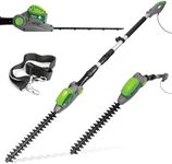 Gracious Gardens Corded Extendable Pole Hedge Trimmer 550W 2.5M Telescopic Hedge Trimmer Long Reach Hedge Cutter with 4 Position's, 10m Cable and Shoulder Strap Included