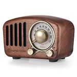 Vintage Radio Retro Bluetooth Speaker Greadio Walnut Wooden FM Radio with Old Fashioned Style,Strong Bass,Loud Volume,Bluetooth 4.2, TF Card&AUX