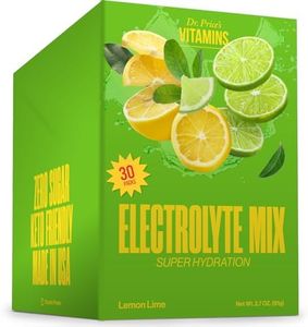 Dr. Price's Vitamins Electrolyte Mix Supplement Powder, 72 Trace Minerals, Potassium, Sodium, Electrolyte Replacement Keto Drink | Lemon-Lime 30 Packets | No Sugar, Keto, Vegan, Non-GMO, Gluten-Free