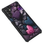 COBERTA Slim Shockproof 360 Degree Protection Design Back Cover Case for Samsung Galaxy A04S | (Dark Color Hearts Confetti Love)