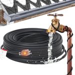 HEATIT 50FT Heat Tape for Water Pipes Roof and Gutters Heating Cable with 10ft Lighted Plug