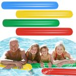 Pool Inflatable Sticks 4 Pcs 41.3 Inch Colorful Inflatable Pool Noodle, Giant Swimming Noodles, Blow up Pool Noodles for Adults Summer Outdoor Swimming Beach Party