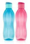 Tupperware Plastic Fliptop Water Bottle 1000 ml Pack of 2 (Multicolor)