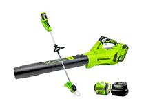 Greenworks 40V 12-Inch String Trimmer + Jet Blower, 4.0 AH Battery and Charger Included