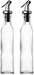 Juvale Olive Oil Dispenser – 2 Pack 250ml 8.5oz Glass Oil Bottle, Oil and Vinegar Cruet with Dispenser - Clear