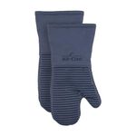 Extra Long Silicone Oven Mitts Heat Resistant 500 Degrees, 2 Pack, 14"x7" Indigo, All-Clad Kitchen Textiles