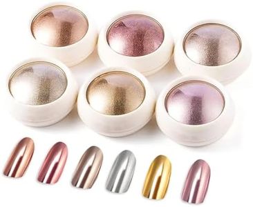 BISHENGYF Chrome Nail Powder 6 Jars Rose Gold Mirror Effect Manicure Pigment Glitter Dust for Salon Home DIY Nail Art Deco with 6 Eyeshadow Sticks