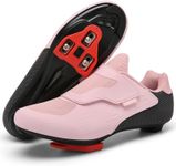 Unisex Cycling Shoes Compatible with Peloton Shoes Indoor Road Bike Riding Shoes for Men and Women Pre-Installed with Delta Cleats Clip Outdoor Pedal Pink