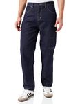 Southpole Men's Script Denim Trouser, Raw Indigo, 30W (Regular)