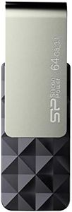 Silicon Power 64GB Blaze B30 USB 3 Swivel Flash Drive, Black (SP064GBUF3B30V1K)