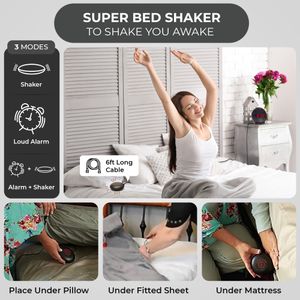 Geemarc Sonic Bomb Alarm Clock – Extra Loud with Vibrating Shaker