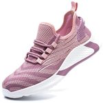 Moodeng Steel Toe Shoes for Women Lightweight Safety Work Shoes Indestructible Non-Slip Outdoor Sneaker Pink