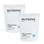 NUTROVA Whey Protein Isolate Dark Chocolate 1Kg (Pack Of 2) With 24G Protein Every 30G Scoop&5.5G Bcaas|Protein Powder For Men&Women With No Artificial Sweeteners Or Added Sugars|Easy To Digest