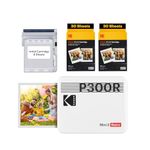 KODAK Mini 3 Retro 4PASS Portable Photo Printer (7.5 x 7.5 cm) + Pack of 68 Sheets, White