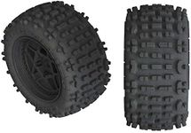 ARRMA Backflip Lp 4S 3.8 Rc Truck Tires with Foam Inserts, Mounted On Multi-Spoke Black Wheels (Set of 2): AR550050