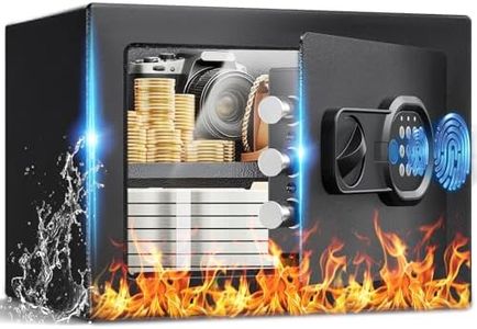 GTPLAYER Electronic Fingerprint Safe, 0.8 Cubic Feet Security Lock Box with Keypad, Hidden Safe for College Dorm, Home, Valuables, Cash, Jewelry & Files