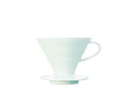 Hario V60 Ceramic V-Shaped Cone Coffee Dripper with Heat Retention,300 Millilitres, White, Size 02, 2