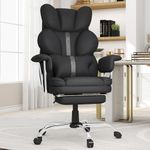 Big and Tall Office Chair,Leather Executive Office Desk Chair with Lumbar Support,400bls Comfy Ergonomic High-Back Reclining Computer Chairs,Swivel Rolling Wheels and Retractable Footrest