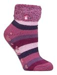 HEAT HOLDERS - Ladies Extra Soft Fluffy Non Slip Thermal Low Cut Ankle Slipper Lounge Bed Socks with Grips (4-8 uk, 37-42 eur, HHL11)