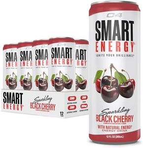 C4 Smart Energy Drink – Boost Focus and Energy with Zero Sugar, Natural Energy, and Nootropics - 200mg Caffeine - Black Cherry (12oz Pack of 12)