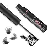 Cluster Lash Glue, Individual Cluster Lashes Glue for DIY Eyelash Extension Lash Bond Glue Mascara Wand Super Strong Hold 48 Hours WaterProof Latexfree (5ml, Black)