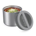 Bentgo® Stainless Insulated Food Container - Triple Layer Insulation, Leak-Proof Lid, Wide Mouth Design - Sustainable 2.4 Cup Capacity, Food-Grade Materials, Ideal for Cool or Warm Food (Steel)