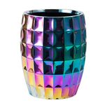 LiveHouse Decorative Round Small Trash Can Wastebasket, Garbage Container Bin for Bathrooms, Powder Rooms, Kitchens, Home Offices-Gold