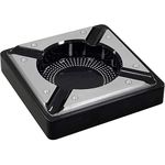 Prestige Import Group - Saint Lucia Metal & Wood Contemporary 4 Cigar Rests Ashtray - Color: Silver & Black