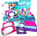 GirlZone Unicorn Letter Writing Set For Girls, 45 Piece Stationery Set, Great Birthday Gift for Girls of All Ages