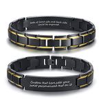 VNOX Free Custom Dad Bracelet for Mens Daddy Jewellery Stainless Steel Two-Tone Adjustable Link Engraved Father Day Inspirational Love Quote to Papa Wristband Birthday Gift from Daughter Son