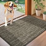 COSY HOMEER Nonslip Door Mat for Indoor, Absorbent Dirt Trapper Front Entryway Door Mat, 100% Polyester Welcome Entrance Mat Rug Modern Style, 50 x 80 cm, Light Brown