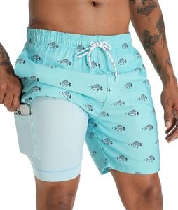 APTRO Men's Swim Trunks with Compression Liner 5.5" Bathing Suit Beach Swimsuits #M03 L