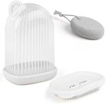 Belle Vous Soap Box & Brush - Travel Soap Dish & Lid for School/Gym - Portable Soap Container/Soap Bar Holder for Bathroom Shower - Travel Soap Case