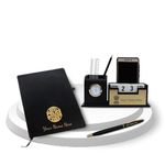 SAVRI Police Officer Gift Set- Personalized Pen, A5 Diary with Best Police Officer Ever Quote & Pen Stand with Name & Ashok Stambh Logo Engraved-Ideal for Retirement, Promotion & Special Events