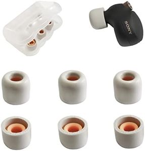 Mijusun Foam Ear Tips for Sony WF-1000XM4/WF-C500 Replacement LinkBuds S WF-1000XM3 Earbuds Case Cover 3 Pairs Small Gray LMS/L/M/S (SMM4-FOAM)