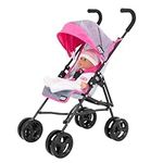 Mamas & Papas Junior Cruise Stroller | Childrens Stroller Pram In Grey & Pink | Childrens Baby Doll Stroller Toy Umbrella Fold Stroller | Role Play Toy Dolls Buggy Pushchair | Ages 3+