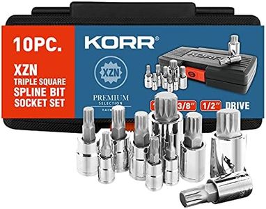 KORR Tools KSS009 10pc XZN Triple Square Spline Bit Socket Set