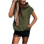 Lightning Deals of Today Women Sleeveless Workout Hoodies Casual Y2K Hooded Sweatshirts Casual Pullover Tops Comfy Activewear Preppy Clothes Black of Friday Deals Now