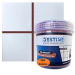 DESTINE® Tile Grout (16 COLOURS) (250 Grams), Waterproof, Ready-To-Mix Cement Base Tile Grout Powder, Crack Filler, Mosaic Art Grout, Tiles Grout (Terracotta)