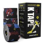 3 Rolls - SPORTTAPE Kinesiology Sports Tape - 5m Roll - Punk | Physio & Sports Injury Muscle Tape for Shoulder, Knee, Ankle Shin Splints Support. Waterproof & Hyopallergenic Kinetic Tape