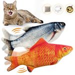 WONDAY Cat Toys 2 Pack for Indoor Floppy Flapping Moving Interactive Cat Kicker Fish Chew Toy Plush Catnip Herbe Jouet Pour Chat Interactif Kitten Automatic Self Play USB Rechargeable Electric