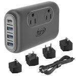 220V to 110V Converter, Key Power 230-Watt Step Down Voltage Converter & Power Converter, International Travel Power Adapter with USB C Port 18W - [Use for USA Appliance in Europe, UK, and More]