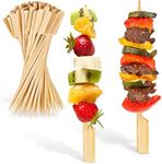 7" Inch Bamboo Skewers for Appetizers (200 Pack), Wooden Appetizer Skewers for Fruit Kabobs, Fancy Skewer Sticks for Parties, Cocktail & Martini Olive Skewers, Heavy Duty Bamboo Skewers for Kabobs