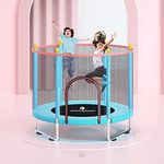 StarAndDaisy 55 inch Trampoline with Safety Net & U-Shape Legs for Kids & Adults | Indoor & Outdoor Trampoline | Powerful Loading Capacity 120KG | Stainless Steel Frame & Legs (Blue Economy)