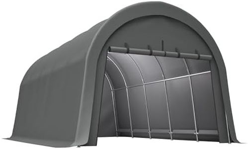 FOREOCELIV 13x26 FT Heavy Duty Carport Canopy with 2 Roll-Up Doors + 1 Side Door, Removable End Walls & Windows, All-Weather Portable Garage Shelter for Car, Truck, Boat, Vehicle (12 x 20 FT + Dome)