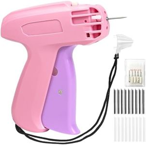 Fine Stitch Gun for Clothes,Stitch Gun Quick Clothing Fixer, Tagging Gun for Clothing,Sewing Kit-Includes 6 Needle,1500 Black Fasteners&1500 White Fasteners(0.18inch) Purple