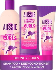 Aussie Bouncy Curls Hair Care Set – Curl Enhancing Shampoo & Conditioner