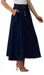 Codaisy Women Beautiful Long Denim A-Line Blue Skirt (26) XS